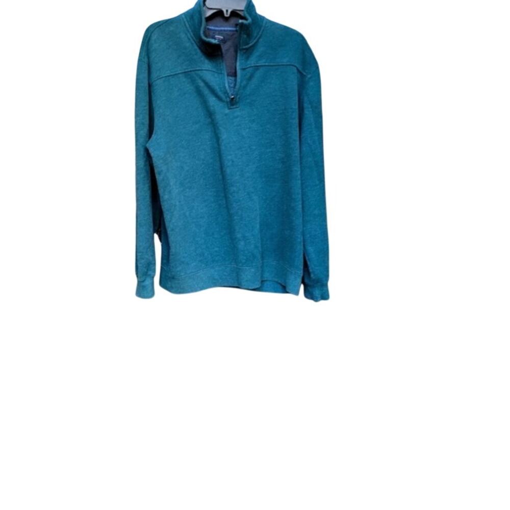 Arrow Mens Sweater Teal Quarter Zipper Collar XL